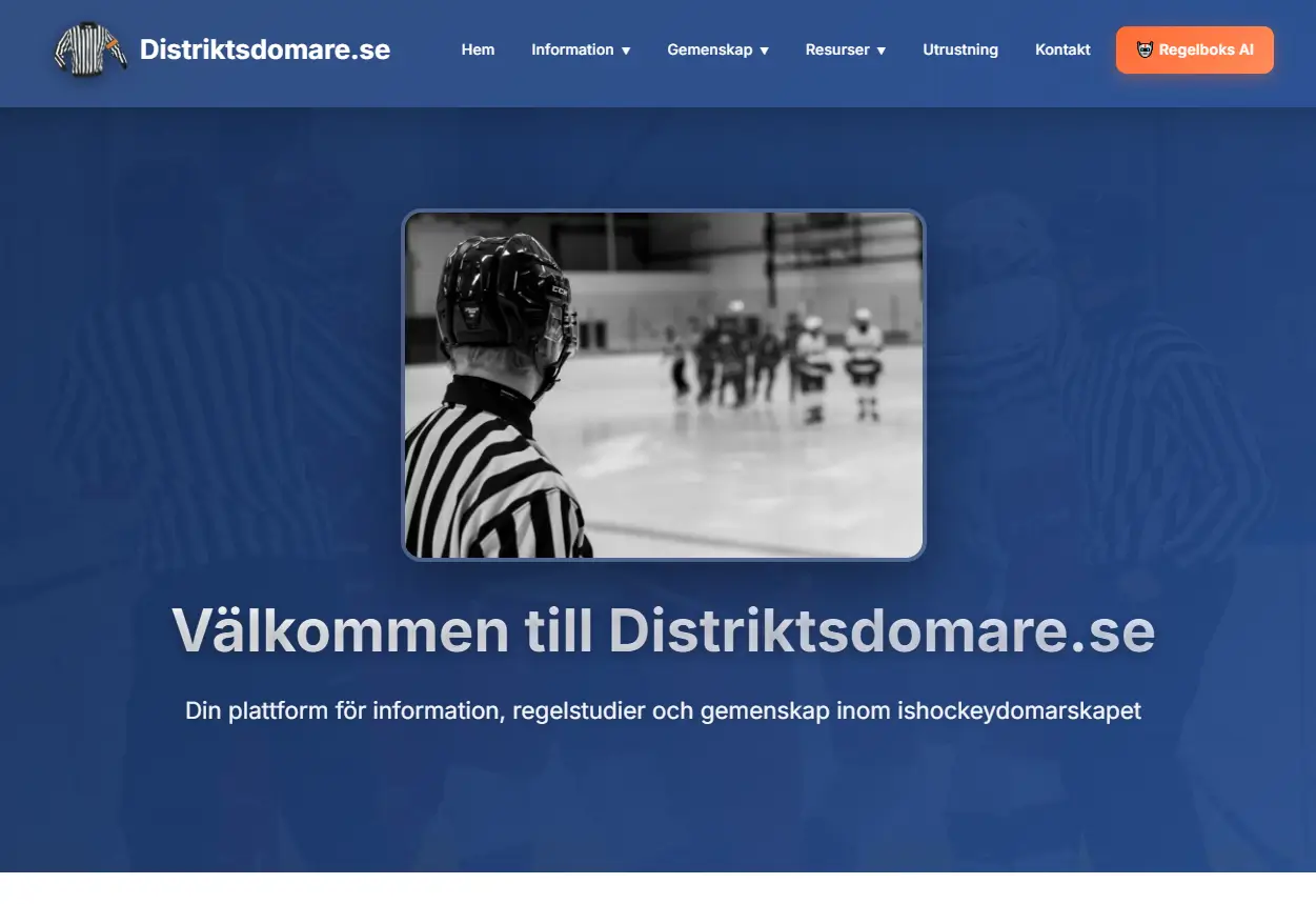 Distriktsdomare.se - Hemsida med AI-Chatt för regelfrågor, Google ads & Affiliate marketing