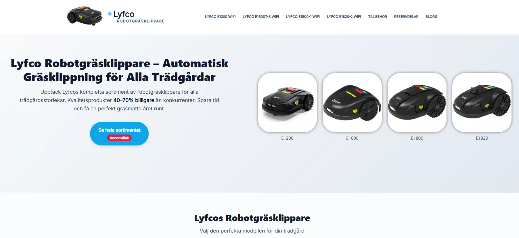 Lyfco RobotGräsklippare - Affiliate marketing för Lyfco robotgräsklippare